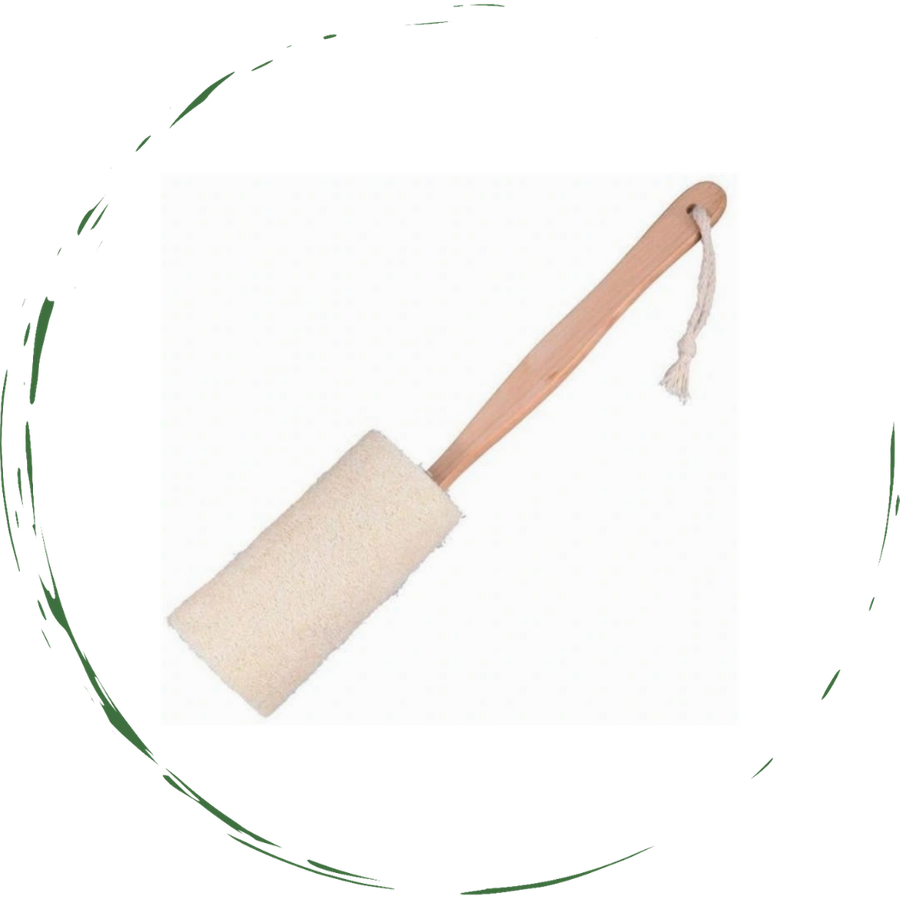 Natural Loofah Bath Brush with Long Handle